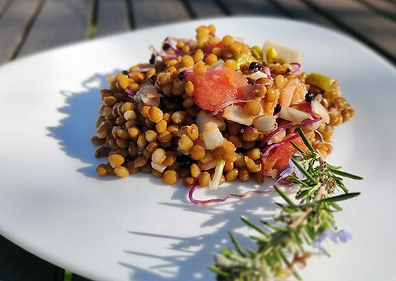 Plat de llenties amb verdures